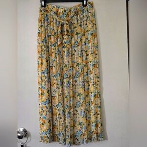 Joie Floral Pleated Maxi Skirt